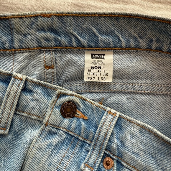 Vintage Orange Tab Levis 505 Jeans Denim Made in USA Mens Unisex Tag Size 32x30 - Picture 4 of 9